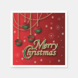 Servilleta De Papel Bright Red Merry Christmas