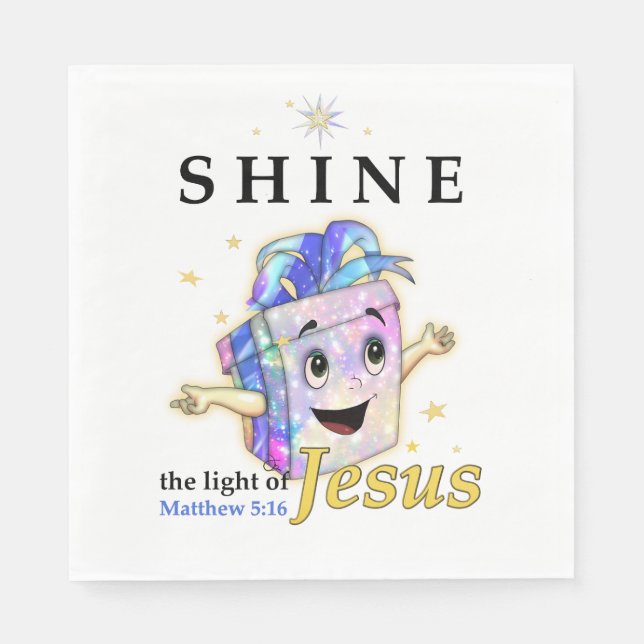 Servilleta De Papel Brilla la luz de Jesús (Anverso)