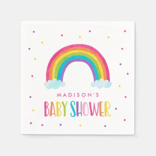 Servilleta De Papel Brillante Baby Shower arcoiris