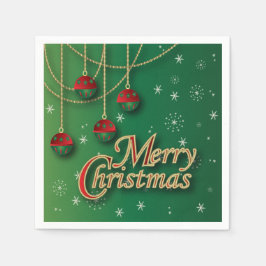 Servilleta De Papel Brillante Navidad Verde
