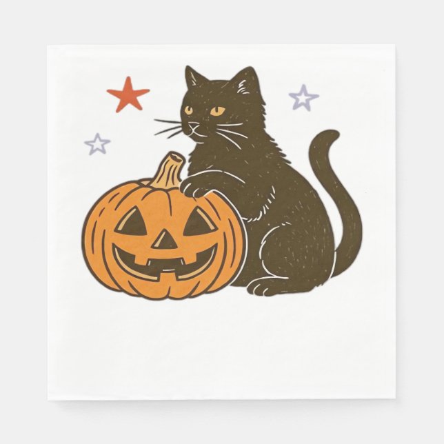 Servilleta De Papel Brillante y dulce Halloween Kitty Classic T-Shirt (Anverso)