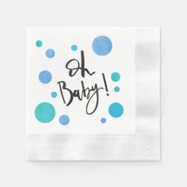 Servilleta De Papel Brillantes Napkins Baby Shower Dot Blue Polka