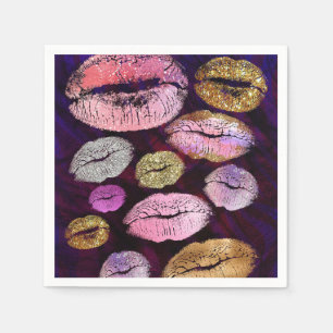 Servilleta De Papel Brillo Brillante Beso Labios Belleza Maquillaje Fi