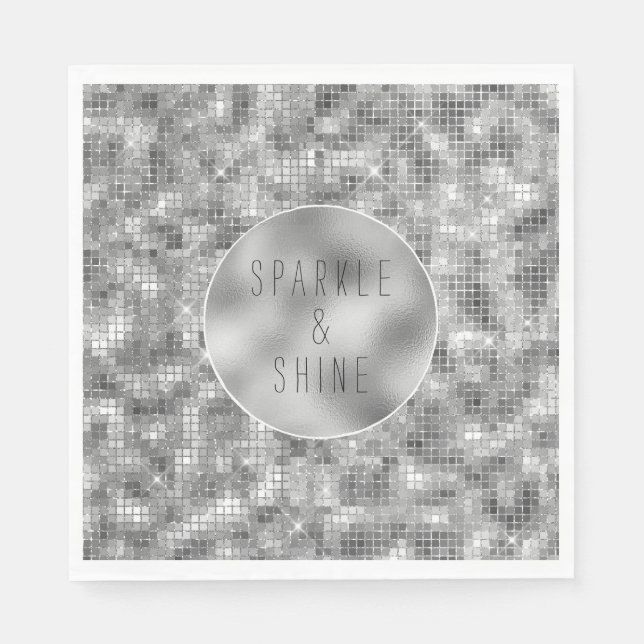 Servilleta De Papel Brillo de Plata (Anverso)