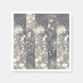 Servilleta De Papel Brillo Plateado Destellos Glamour Glam Moderno Ten