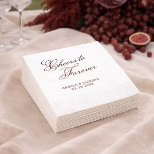 Servilleta De Papel Brindis a Forever Burgundy Wedding