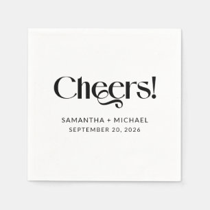 Servilleta De Papel Brindis de boda con serif decorativo