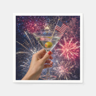 Servilleta De Papel Brindis de Martini del 4 de Julio