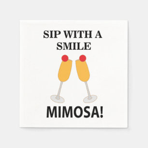 Servilleta De Papel Brindis de Mimosa con una Sonrisa Fiesta de Mimosa