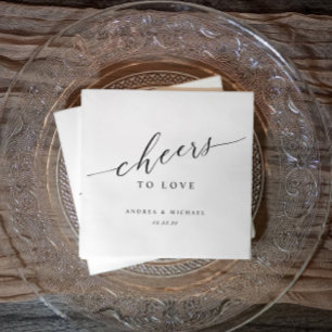 Servilleta De Papel Brindis Elegante al Amor Cóctel de Boda