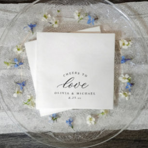 Servilleta De Papel Brindis Elegantes al Amor Dinero Antiguo Boda Clás