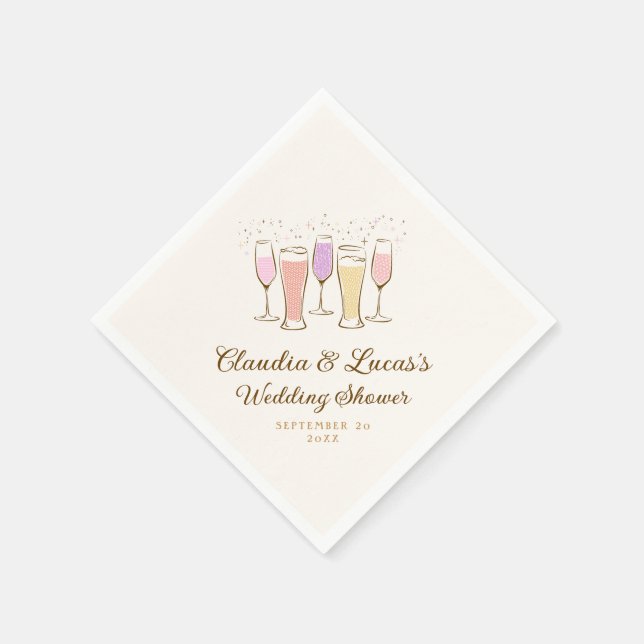 Servilleta De Papel Brindis parejas mixto ducha de boda (Borde)