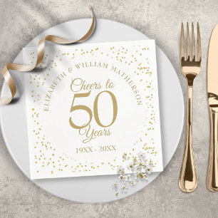 Servilleta De Papel Brindis por 50 años de aniversario de boda Polvo d