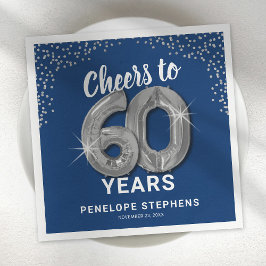 Servilleta De Papel Brindis por 60 años Cumpleaños de adulto