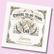 Brindis por 60 años Cumpleaños Elegante Vintage
