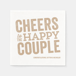 Servilleta De Papel Brindis por la feliz pareja boda neutral