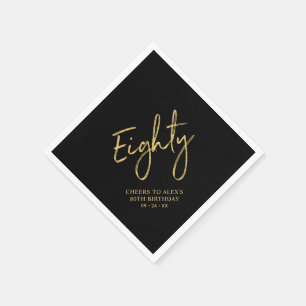 Servilleta De Papel Brindis por Ochenta Cumpleaños Adulto 80 Años