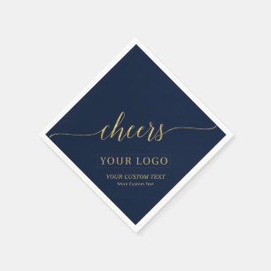 Servilleta De Papel Brindis Texto Personalizado Logo Empresarial Dor