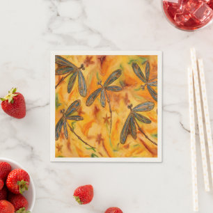 Servilleta De Papel Brisa cálida de vuelo de la libélula