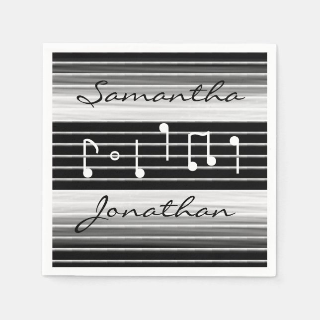Servilleta De Papel Bristles Musical Notes Personalizado (Anverso)