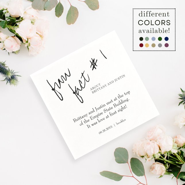 Servilleta De Papel Brittany Simple Black White Fun Fact #1 Cóctel (Subido por el creador)