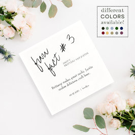 Servilleta De Papel Brittany Simple Black White Fun Fact #3 Boda
