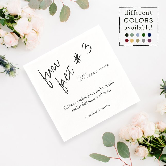 Servilleta De Papel Brittany Simple Black White Fun Fact #3 Boda (Subido por el creador)