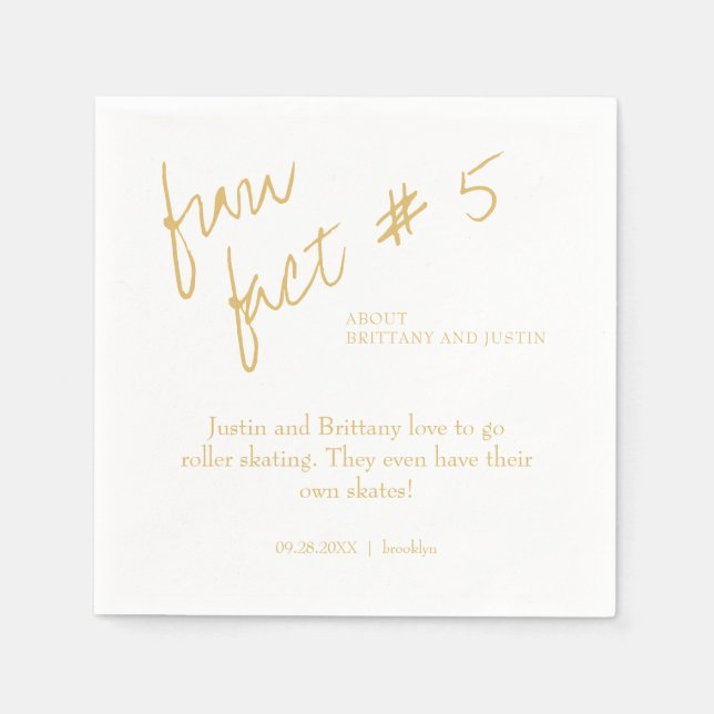Servilleta De Papel Brittany Simple Gold Fact #5 Napkins Boda (Anverso)