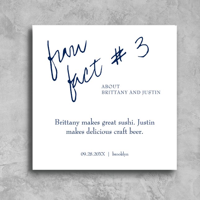 Servilleta De Papel Brittany Simple Navy Blue Fun hecho #3 Boda (Subido por el creador)