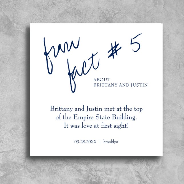 Servilleta De Papel Brittany Simple Navy Blue Fun hecho #5 Boda (Subido por el creador)