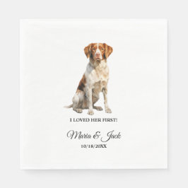 Servilleta De Papel Brittany Spaniel Mascota Boda de cócteles