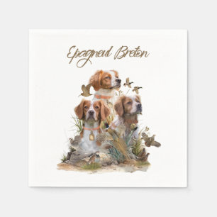 Servilleta De Papel Brittany Spaniel, pasión por las aves