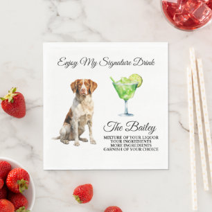 Servilleta De Papel Brittany Spaniel Signature Bebe Boda Mascota