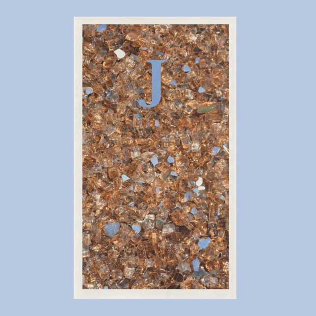 Servilleta De Papel Bronce de vidrio dorado con iniciales (Subido por el creador)