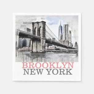 Servilleta De Papel Brooklyn Bridge New York