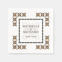 Servilleta De Papel Brown and Black Ukrainian Embroidery Wedding