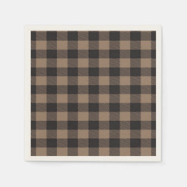 Servilleta De Papel Brown Black Gingham Buffalo Plaid Farmhouse