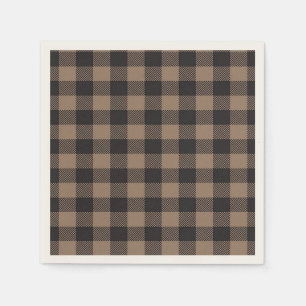 Servilleta De Papel Brown Black Gingham Buffalo Plaid Farmhouse