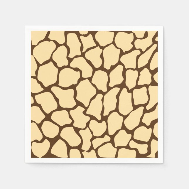 Servilleta De Papel Brown Giraffe Pattern – Minimal Animal Print (Anverso)