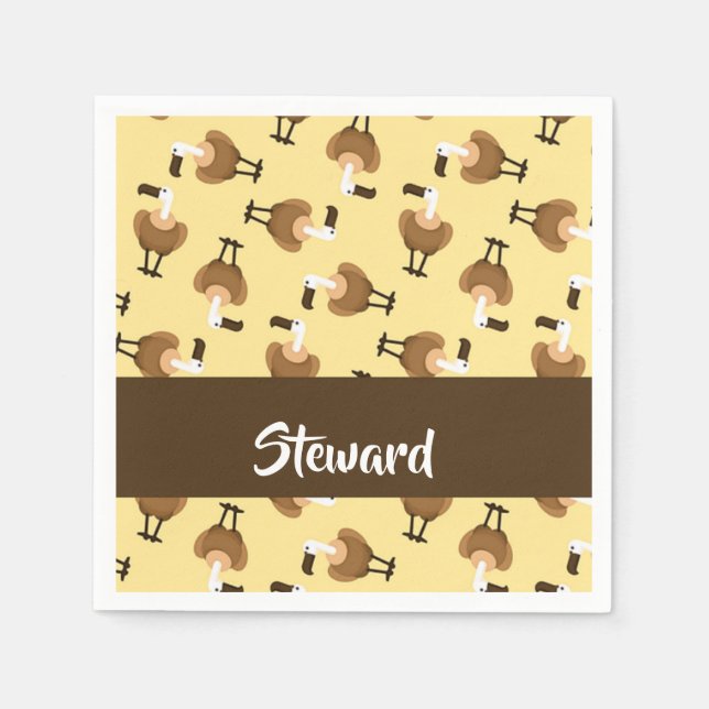 Servilleta De Papel Brown griffon vulture bird pattern (Anverso)