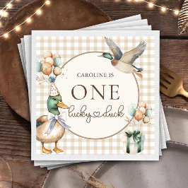 Servilleta De Papel Brown One Lucky Duck Balloon 1 Napkins