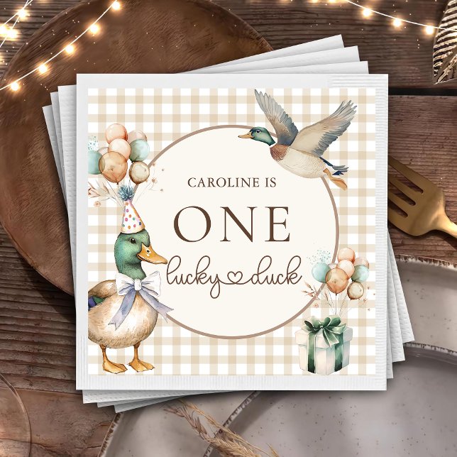 Servilleta De Papel Brown One Lucky Duck Balloon 1 Napkins (Subido por el creador)