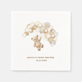 Servilleta De Papel Brown Teddy Bear Baby Shower