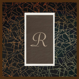 Servilleta De Papel Brown y Tan Monogramado Minimalista