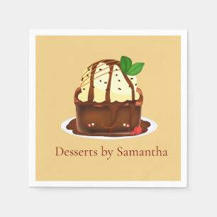 Servilleta De Papel Brownie de chocolate con helado de vainilla