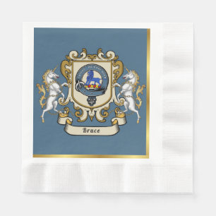 Servilleta De Papel Bruce Clan Badge Blue Personalizado