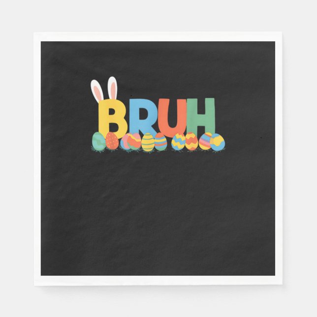 Servilleta De Papel Bruh Easter Bunny Cute Meme Para Niños _9 (Anverso)