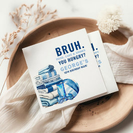 Servilleta De Papel BRUH. Niño Fiesta de piscina azul hambriento cumpl