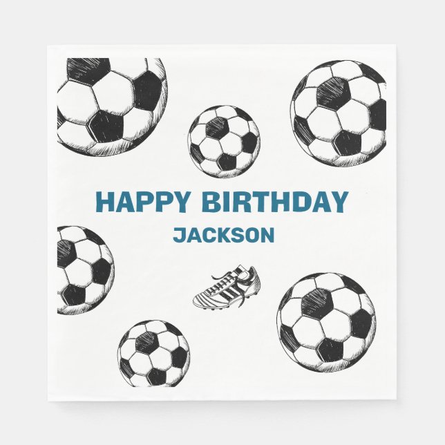 Servilleta De Papel Bruh. Toallas de papel de Birday Soccer (Anverso)
