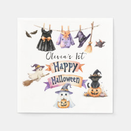 Servilleta De Papel Bruja adorable y fiesta de Halloween caprichosa y